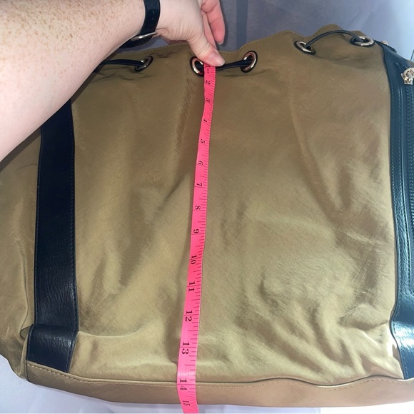 Rebecca Minkoff Nylon Mab Large Drawstring Shoulder Tote Military Tan Brown - Picture 14 of 16